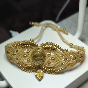 Jewelry Archives - Artisan Gold and Tan Beaded Bracelet